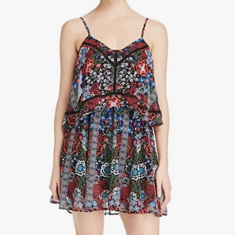 NWTS N Nicholas Womens Tiered Floral Casual Dress Multi Size 2